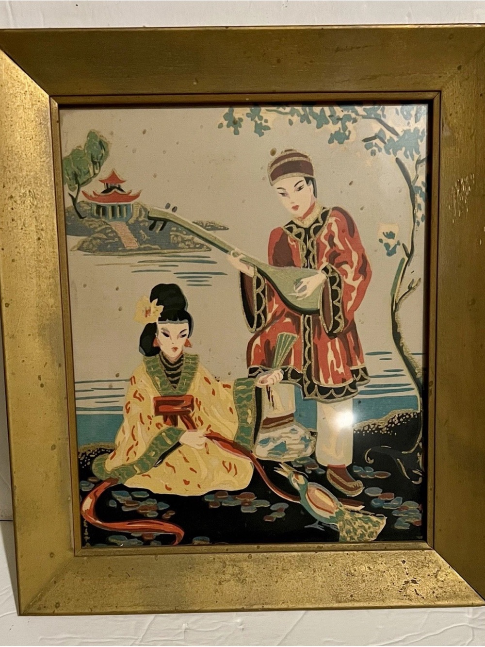 Vintage Chinese Reverse Glass Painting